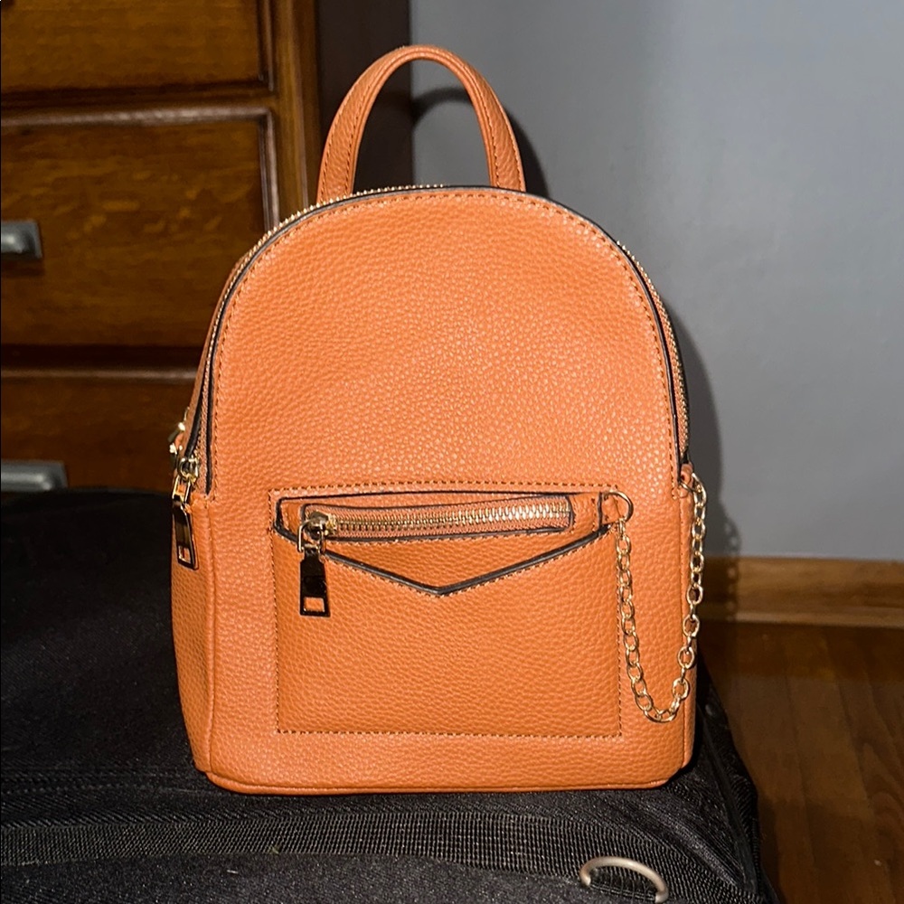 Brown Leather Mini Backpack